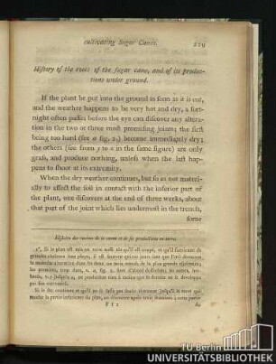 History of the roots of the sugar cane, and of its productions under ground