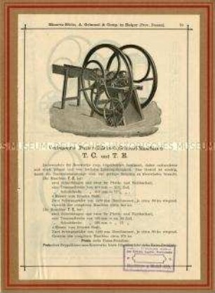 Verbesserte Futter-(Häcksel-)Schneid-Maschinen T. C. und T. E.