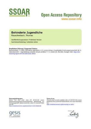Behinderte Jugendliche