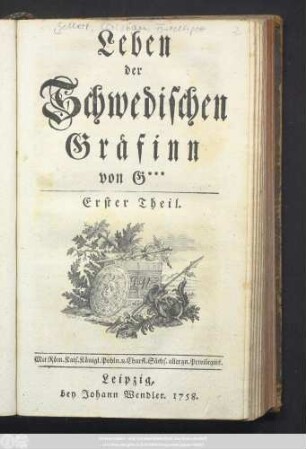 Theil 1: Leben der Schwedischen Gräfinn von G***