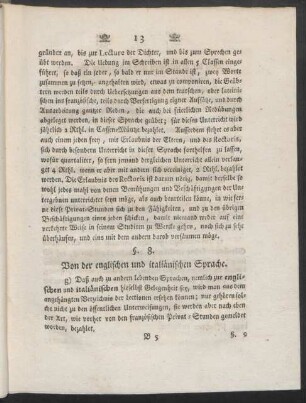 §. 8. Von der englischen und italiänischen Sprache