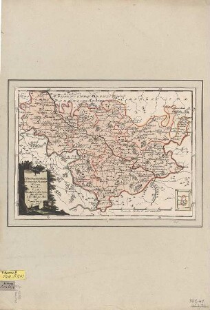 Karte des südlichen Teils vom Kreis Meissen, ca. 1:340 000, Kupferstich, 1791 : Des Meissenschen Kreises Südliche Aemter Meissen, Dresden, Pirna, Radeberg, Stolpen, Hohnstein, Dippoldiswalda und Morizburg. - [Ca. 1:340 000]. - [Wien] , [1791]. - 1 Kt. : kolor. Kupferst. ; 31 x 23 cm