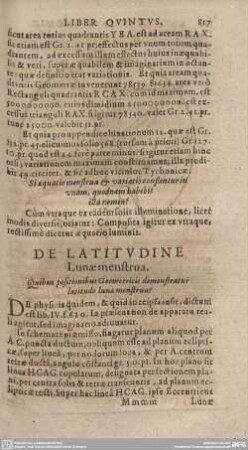DE LATITUDINE Lunae menstrua.
