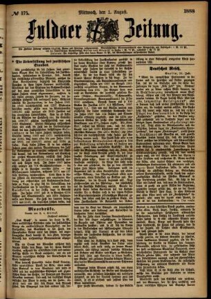 Ausgabe vom Mittwoch, den 01. August 1888.
