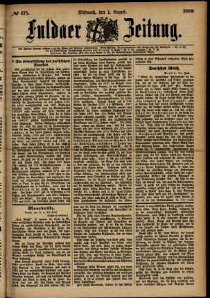Ausgabe vom Mittwoch, den 01. August 1888.