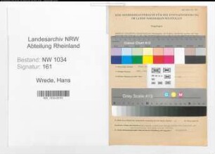 Entnazifizierung Hans Wrede , geb. 03.05.1892 (Major)