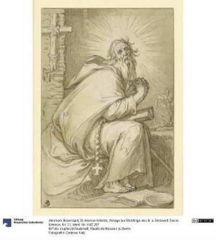 St. Ammon Nitriota, Vorlage zur Stichfolge des B. a. Bolswert: Sacra Eremus, Nr. 21