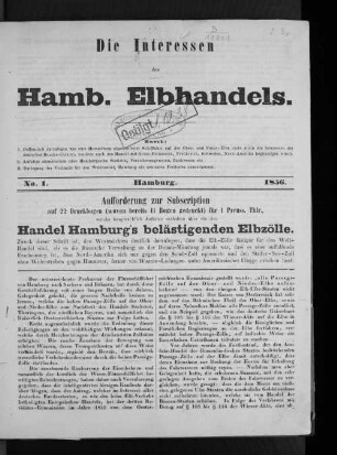 Handel Hamburg's belästigenden Elbzölle.