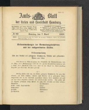 No. 82, 7. April 1918