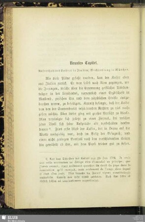 Neuntes Capitel. Aufenthalt des Kaisers in Italien; Verhandlung in München