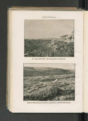 Nach dem Kriege. Fort Vaux, Südwestteil. Im Hintergrunde der Douaumont. Blick vom Vaux=Berg auf Dorf Vaux, Hardaumont und Nord=Süd=Schlucht.