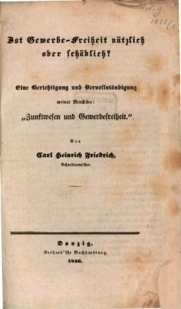 Ist Gewerbe-Freiheit nützlich oder schädlich