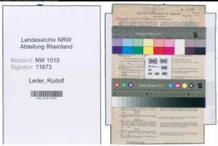 Entnazifizierung Rudolf Leder , geb. 20.08.1897 (Stadtinspektor)