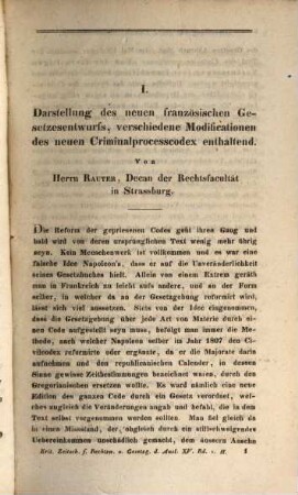 Kritische Zeitschrift für Rechtswissenschaft und Gesetzgebung des Auslandes. 15. 1842