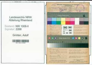 Entnazifizierung Adolf Van Der Grinten , geb. 07.04.1909 (Kaufmann)