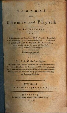 Journal für Chemie und Physik. 14, 14. 1815