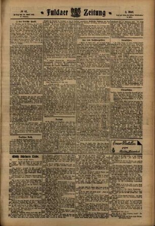Zweite Ausgabe vom Freitag, den 29. April 1910.