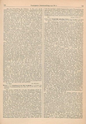 545-546 [Rezension] Weiser, Artur, Einleitung in das Alte Testament
