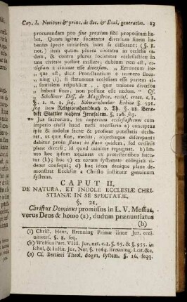 Caput II. De Natura, Et Indole Ecclesiæ Christianæ In Se Spectatæ.