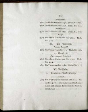 VI. Gräfliche.