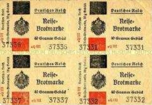 Block mit 4 Reise-Brotmarken