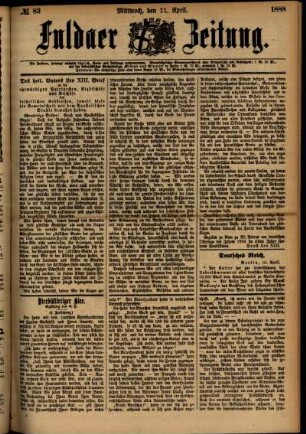 Ausgabe vom Mittwoch, den 11. April 1888.