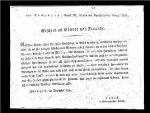 Kopie aus Hesperus: Abschied an Gönner und Freunde