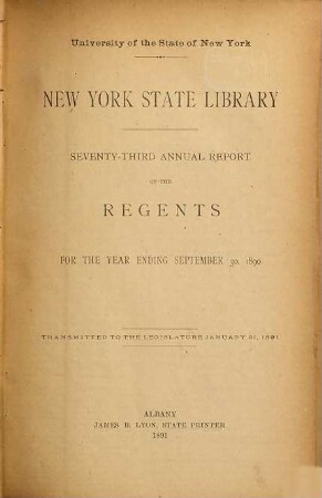 Annual report. 73. 1890 (1891)