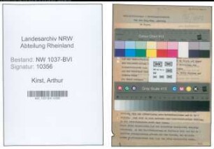 Entnazifizierung Arthur Kirst , geb. 16.11.1894 ()