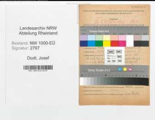 Entnazifizierung Josef Dodt, geb. 13.02.1896 (Kaufm.Angest.)