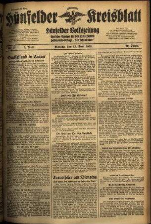 Erste Ausgabe vom Montag, den 17. Juni 1935.
