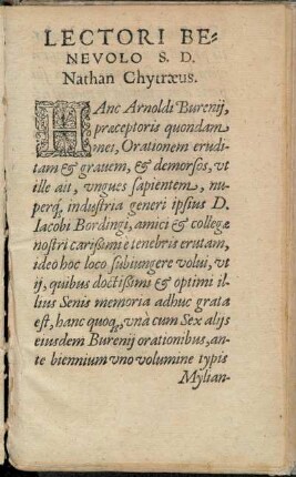 Lectori Benevolo S. D. Nathan Chytræus