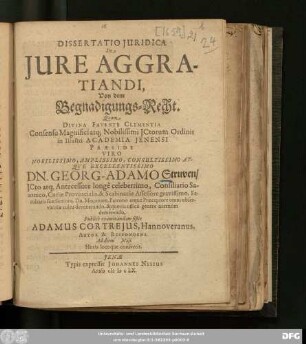 Dissertatio Iuridica De Iure Aggratiandi