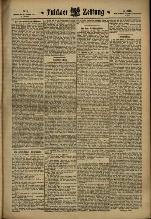 Zweite Ausgabe vom Mittwoch, den 11. Januar 1911.