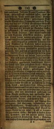 Benjam. Schmolckens, Past. Prim. und Insp. der Evangelischen Kirchen und Schulen vor Schweidnitz Gott-geheiligtes Buß-Opfer Christlicher Communicanten