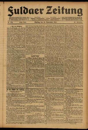 Erste Ausgabe vom Montag, den 24. November 1913.
