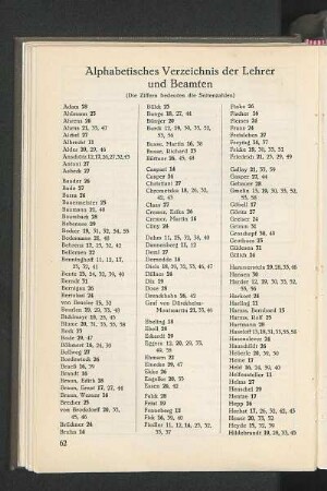 Alphabetisches Verzeichnis der Lehrer und Beamten