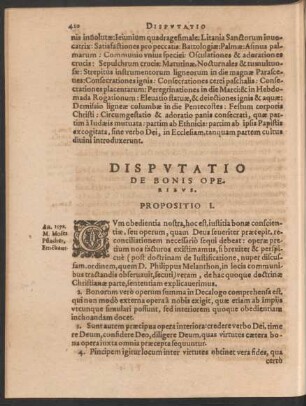 Disputatio De Bonis Operibus.