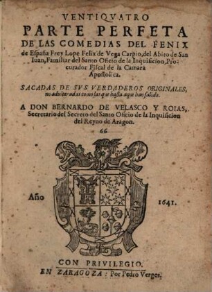 Comedias De Lope De Vega Carpio, 24