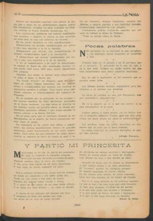 Pocas palabras