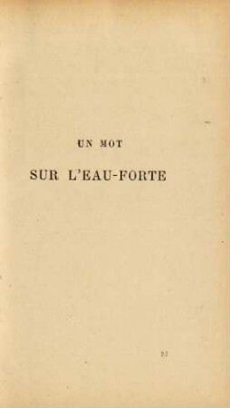 Un Mot Sur L'Eau-Forte