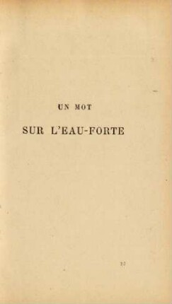 Un Mot Sur L'Eau-Forte