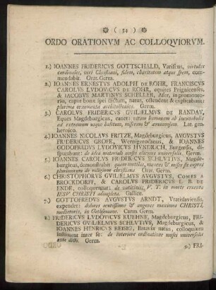 Ordo Orationum Ac Colloquiorum