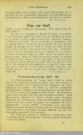 Frau von Staël erzählt in ihrer Schrift De l'Allemagne
