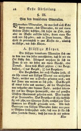 §. III. Von den brennbaren Mineralien.