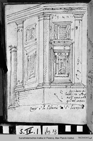 Biblioteca Laurenziana in Florenz : Aufmaße des Vestibüls