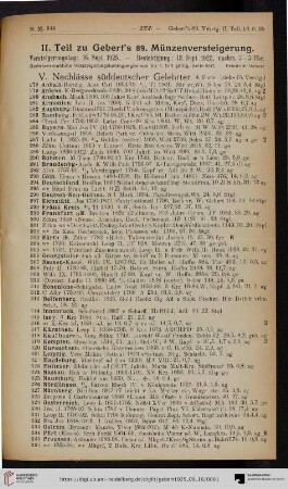 Versteigerungstag: 16. Sept. 1925 (Katalog Nr. 89,2)
