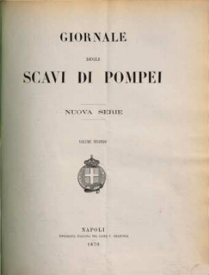 Giornale degli scavi di Pompei. 2 = No. 12/20. 1870/73