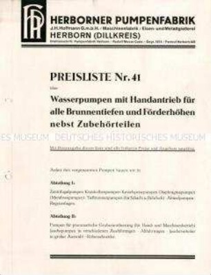 Preisliste über Wasserpumpen mit Handantrieb