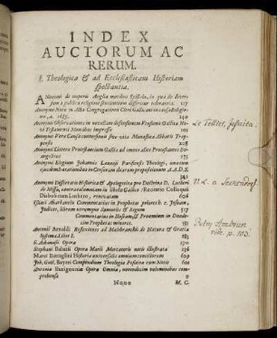 Index Auctorum Ac Rerum.